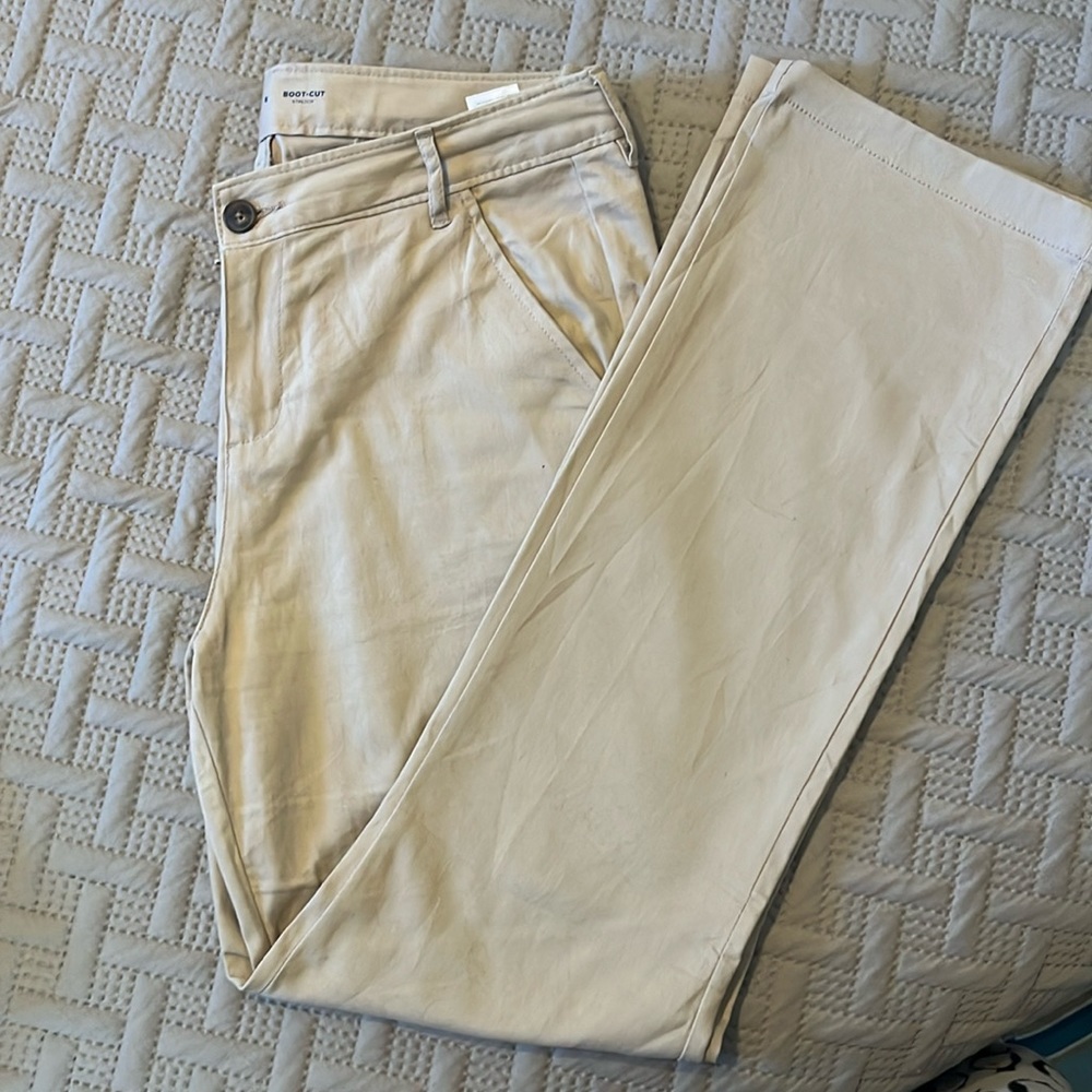 Old Navy khaki Boot-cut stretch pants